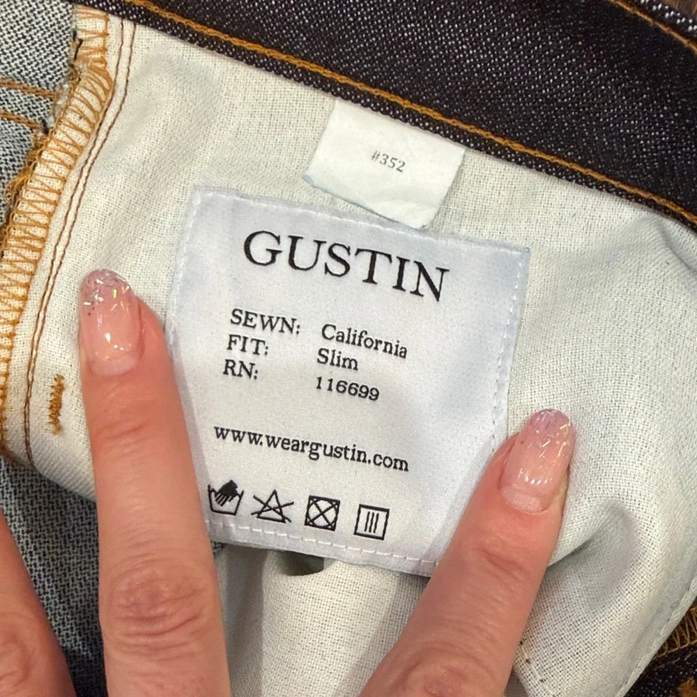 Gustin Men's Dark Indigo Straight Jeans - Picture 5 of 6